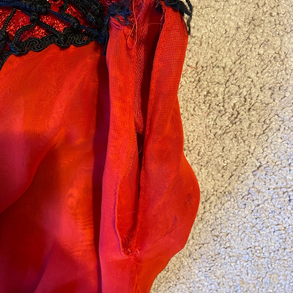 GORGEOUS Stoned Spanish/Tango Red Figure Skating Ice Dance Dress - Picture 8 of 8